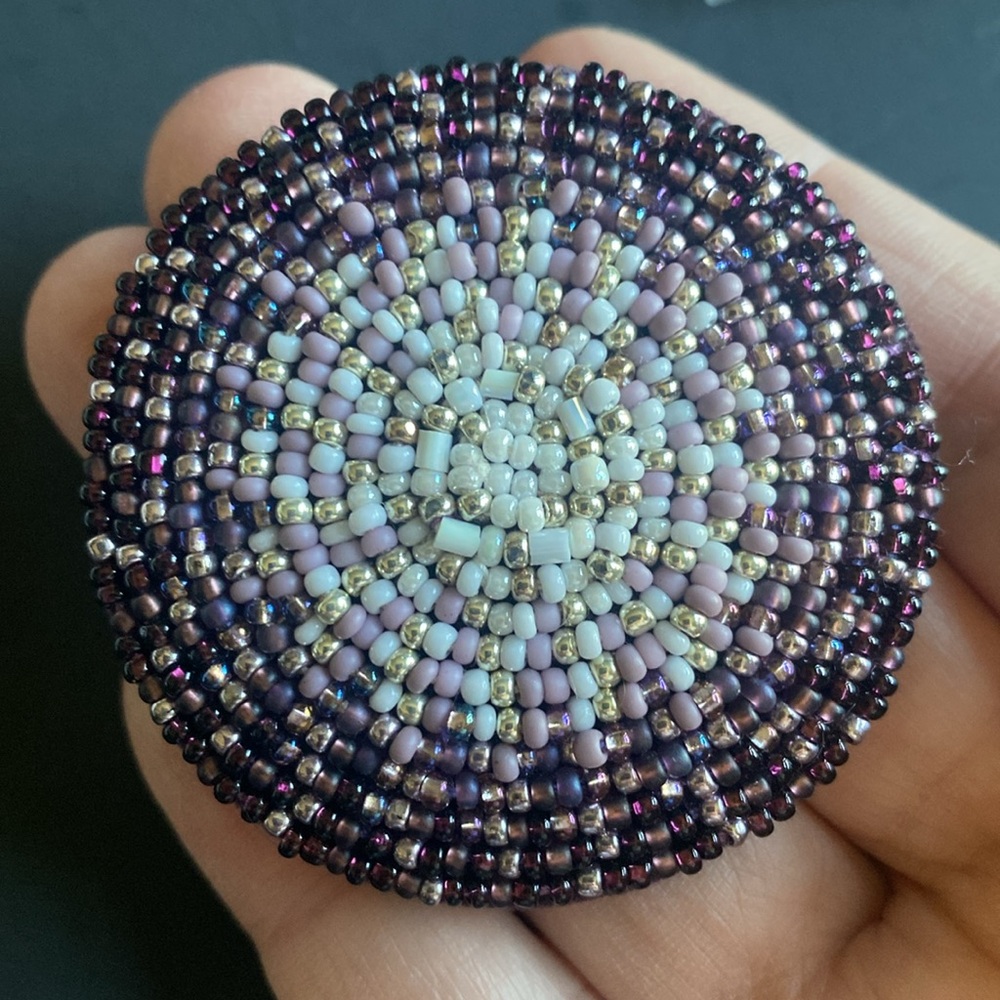 Purple Beaded Circular Accessory - Picture 2 of 5